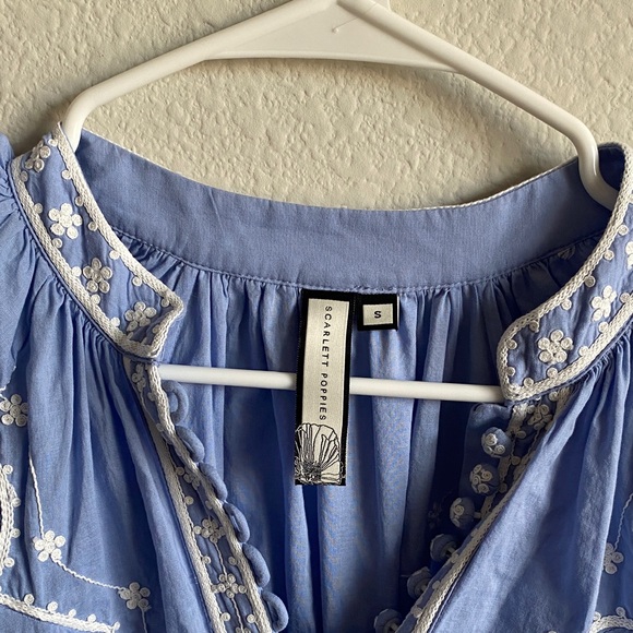 Scarlett Poppies Blue Embroidered Women's Top - Picture 8 of 12